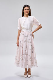 تنورة بقصة واسعة وطبعة زهور