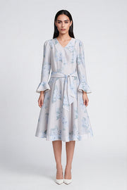 Floral Belted Midi Dress