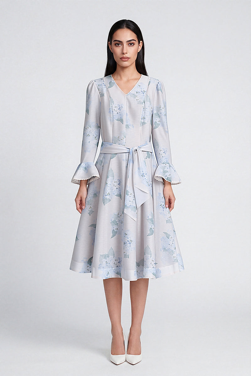 Floral Belted Midi Dress