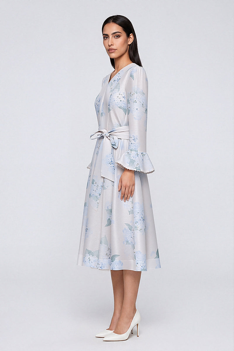 Floral Belted Midi Dress