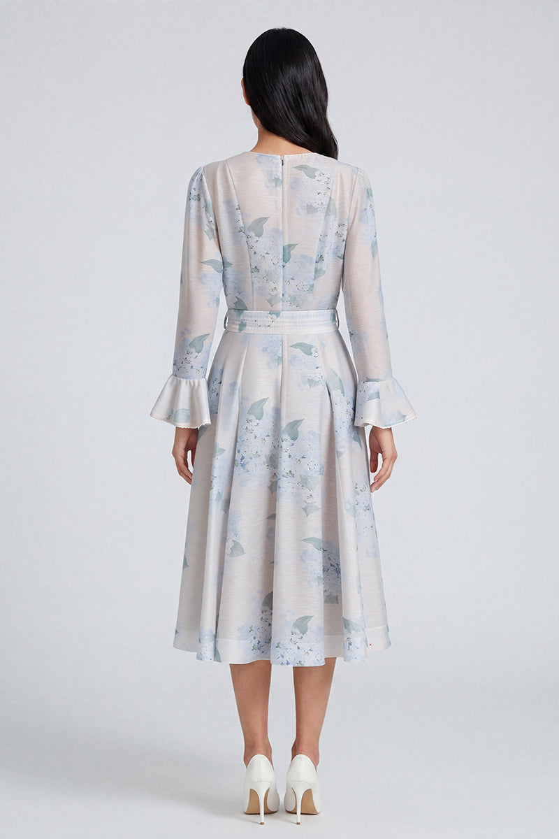 Floral Belted Midi Dress