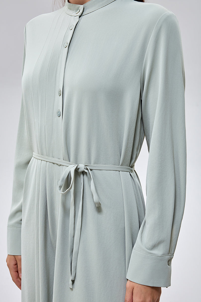 فستان ميدي بأزرار مع حزام