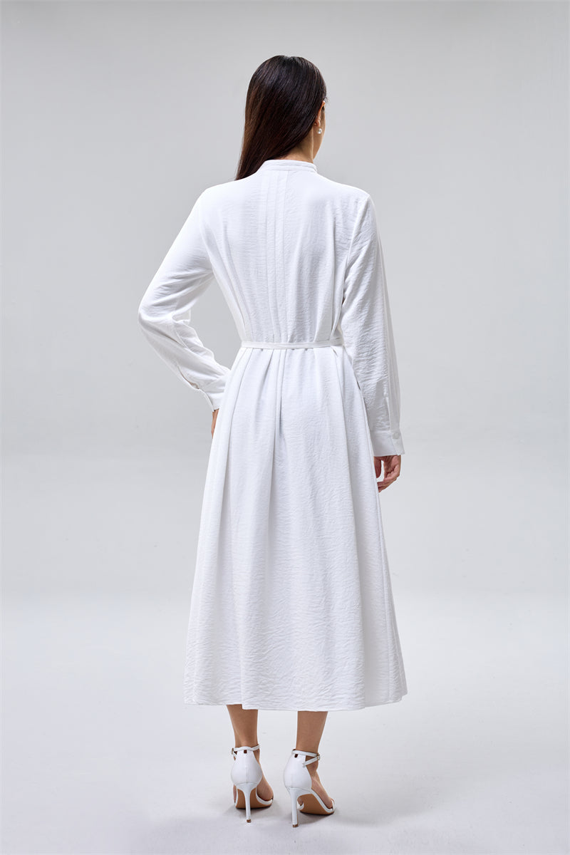 فستان ميدي بأزرار مع حزام