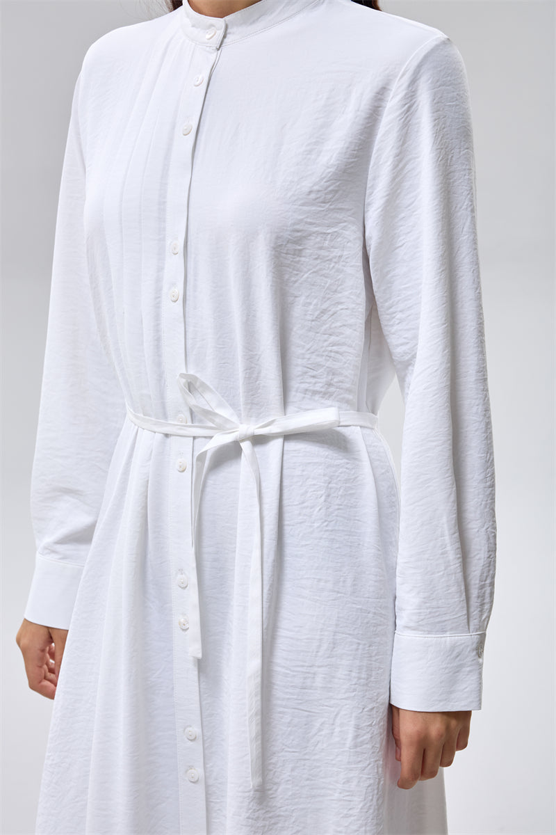 فستان ميدي بأزرار مع حزام