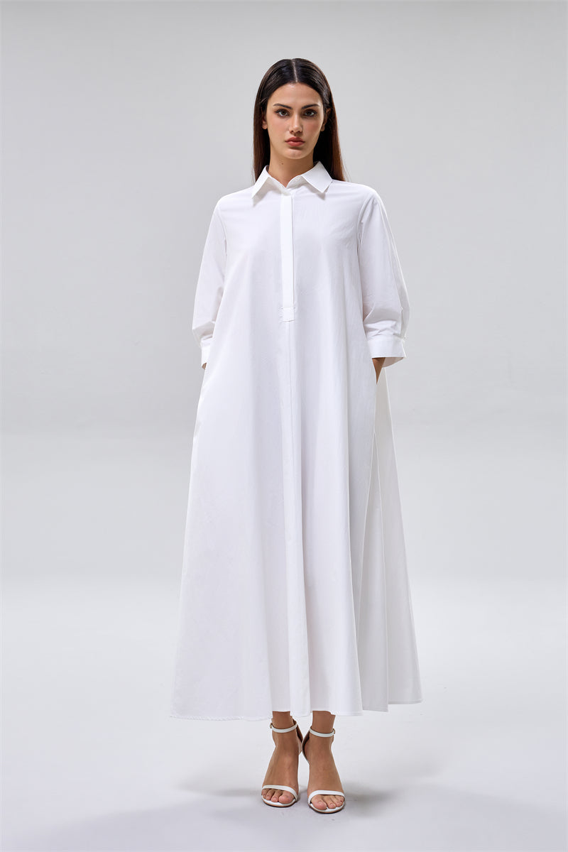 Collared Maxi Shirt Dress