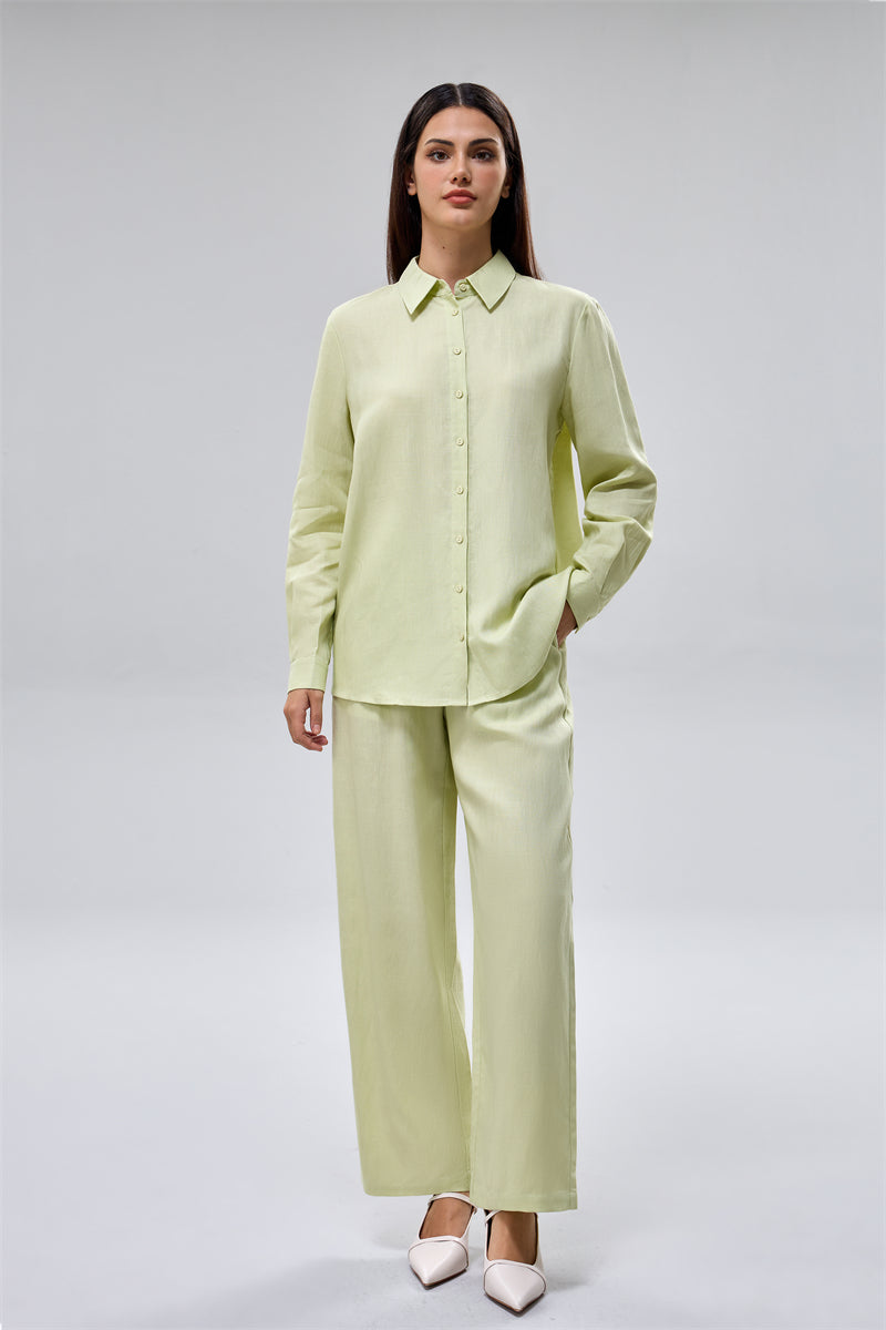 بنطلون واسع بخصر مطاطي