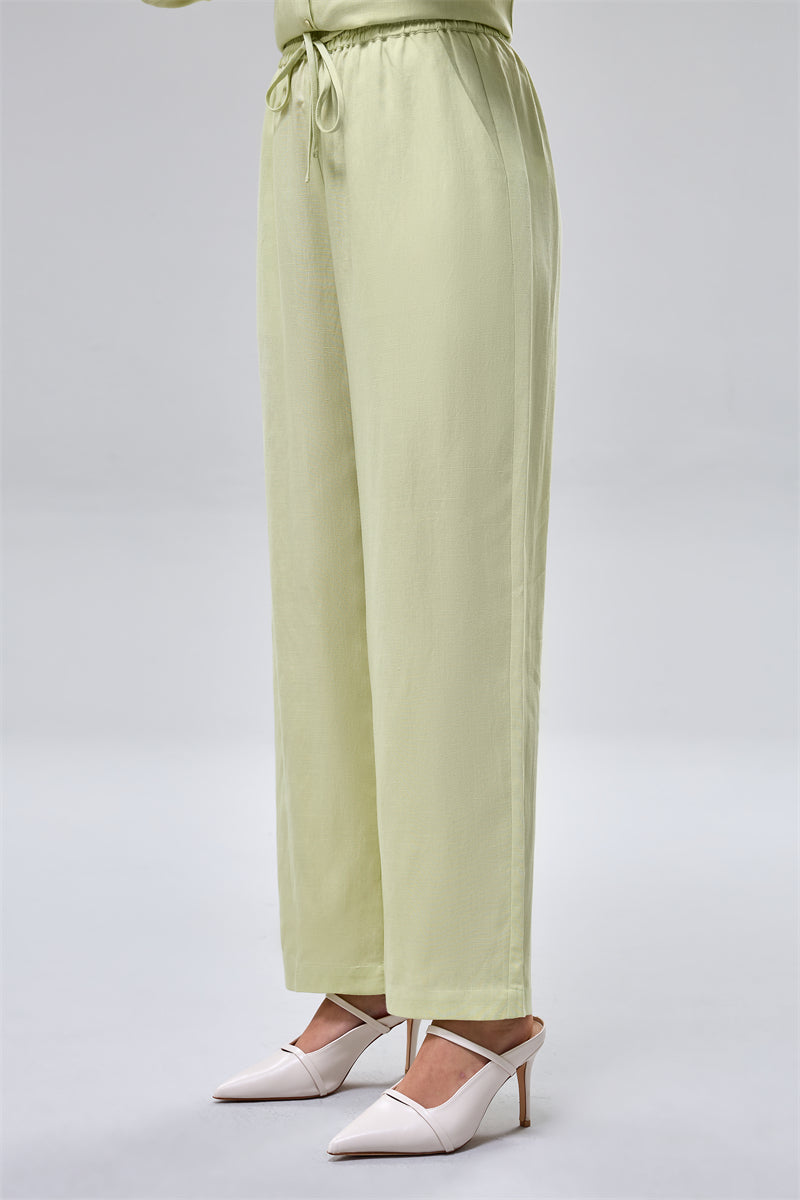 بنطلون واسع بخصر مطاطي