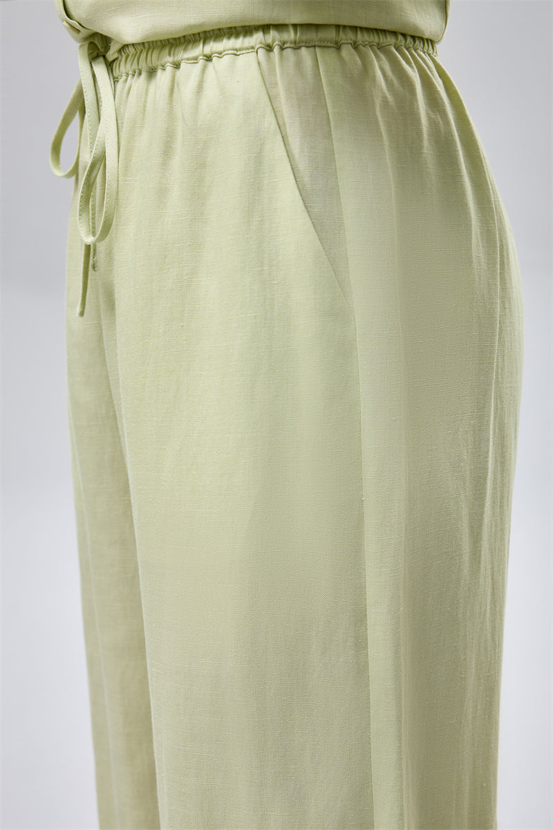 بنطلون واسع بخصر مطاطي