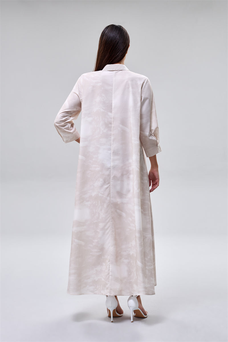 Printed Maxi Shirt Dress