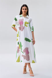 Printed Midi Shirt Dress