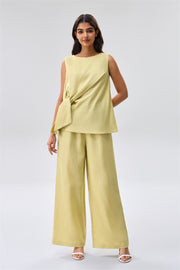 Wide Leg Pants with Elastic Waist