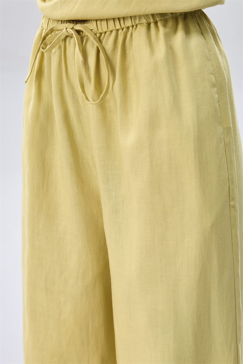 Wide Leg Pants with Elastic Waist