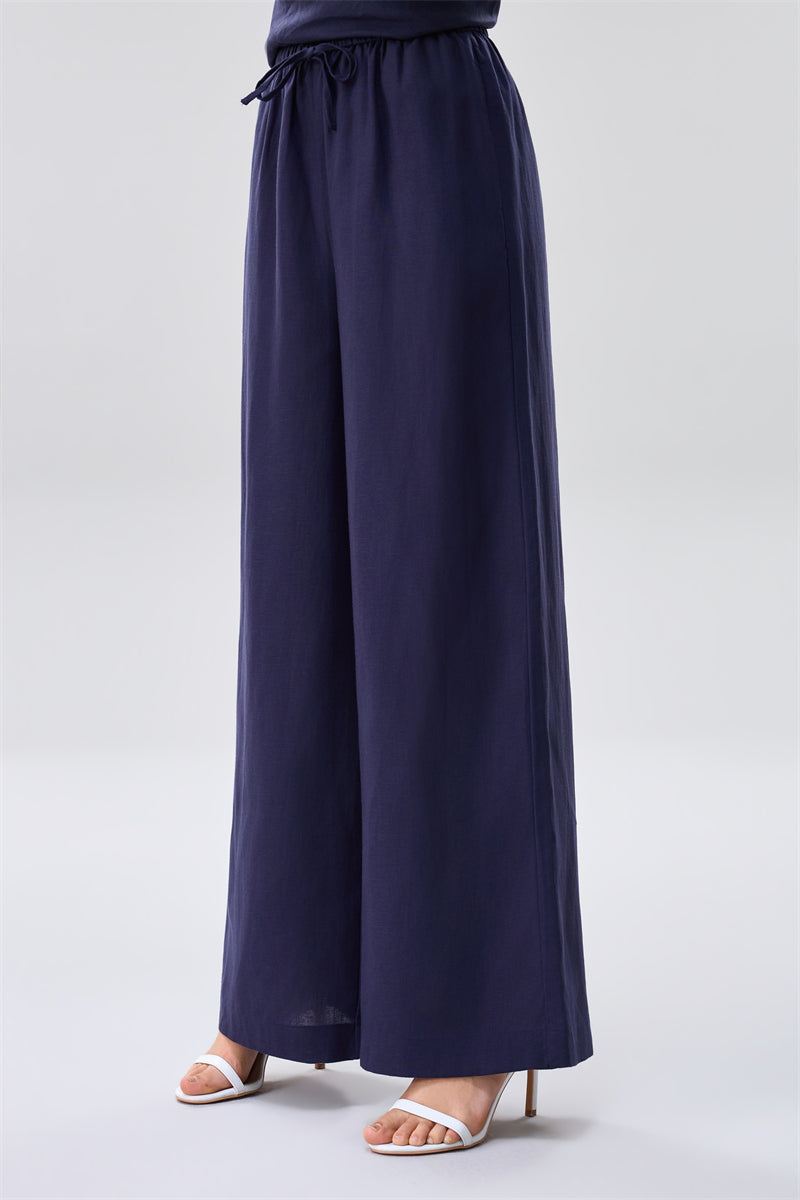 Wide Leg Pants with Elastic Waist
