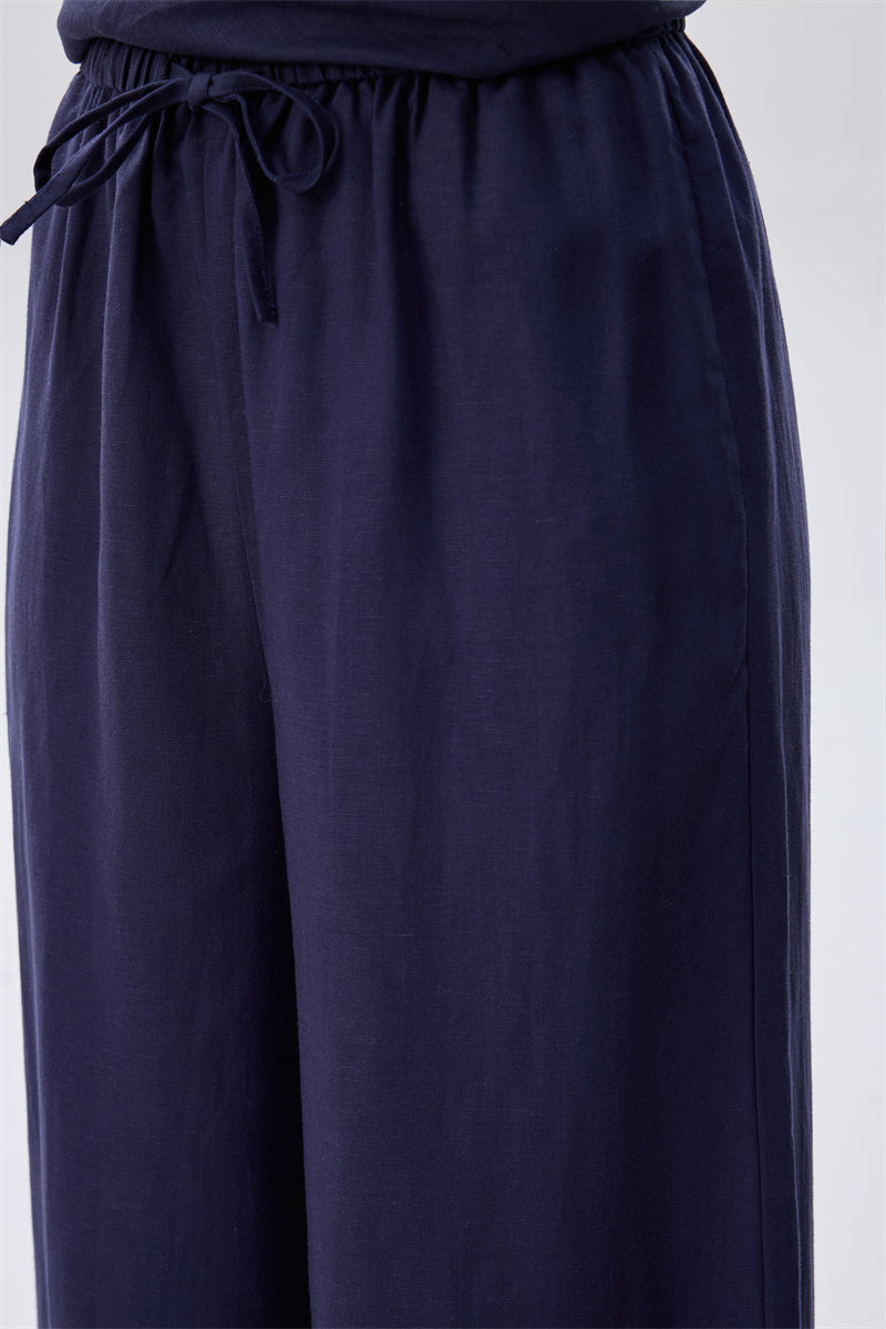 Wide Leg Pants with Elastic Waist