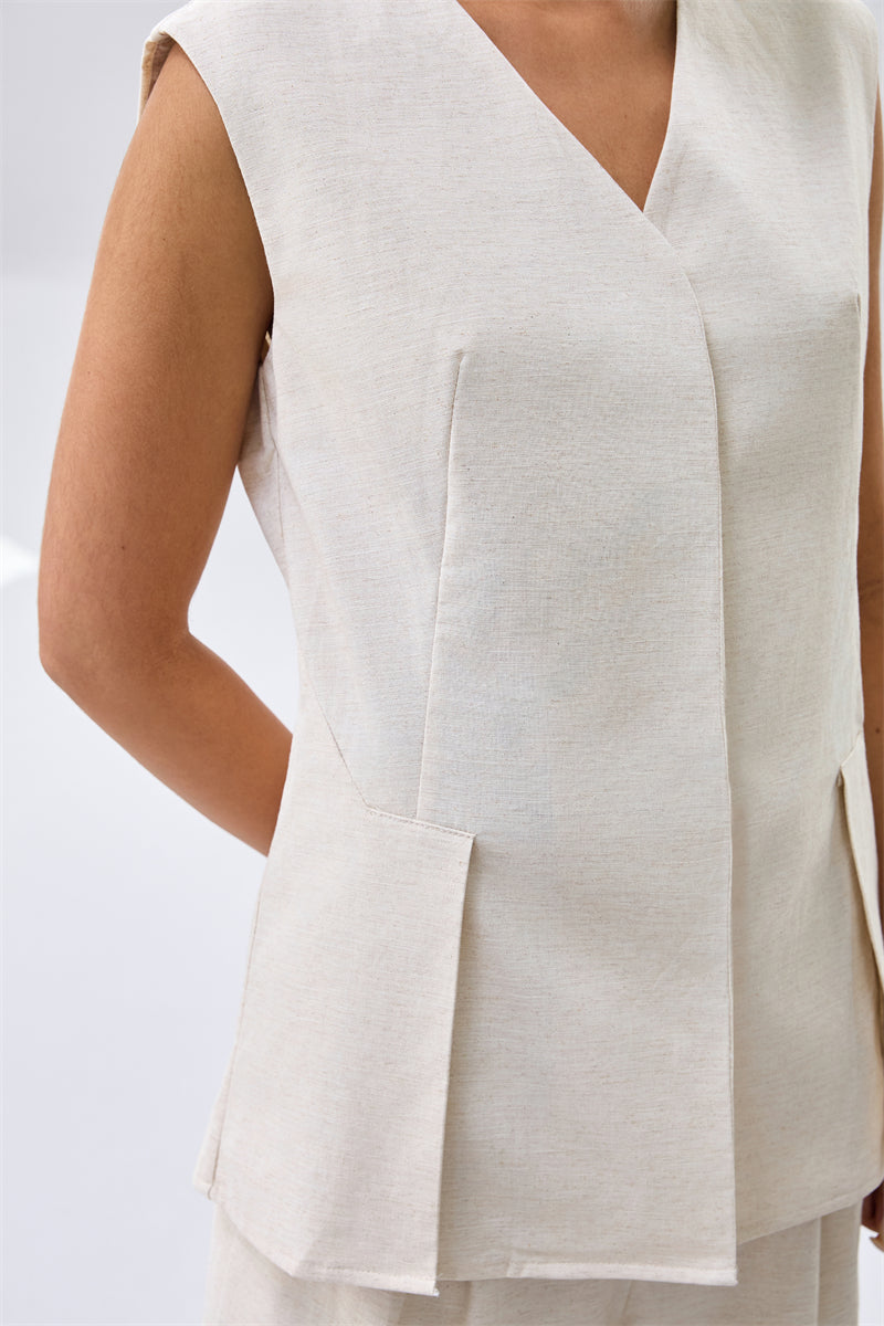 Vest With Front Panel Detail