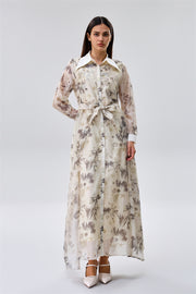 Printed Maxi Shirt Dress