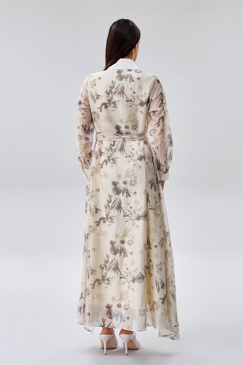 Printed Maxi Shirt Dress