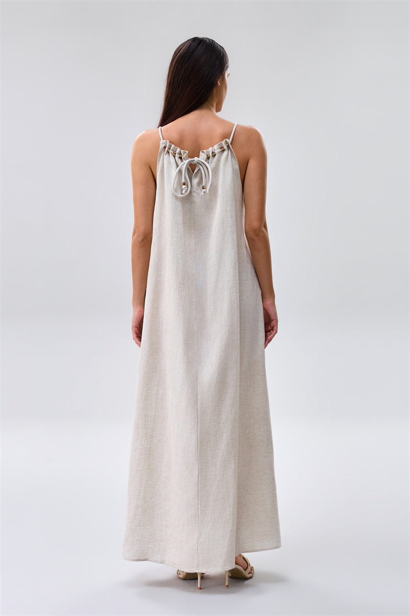Maxi Dress With Gathered Neckline