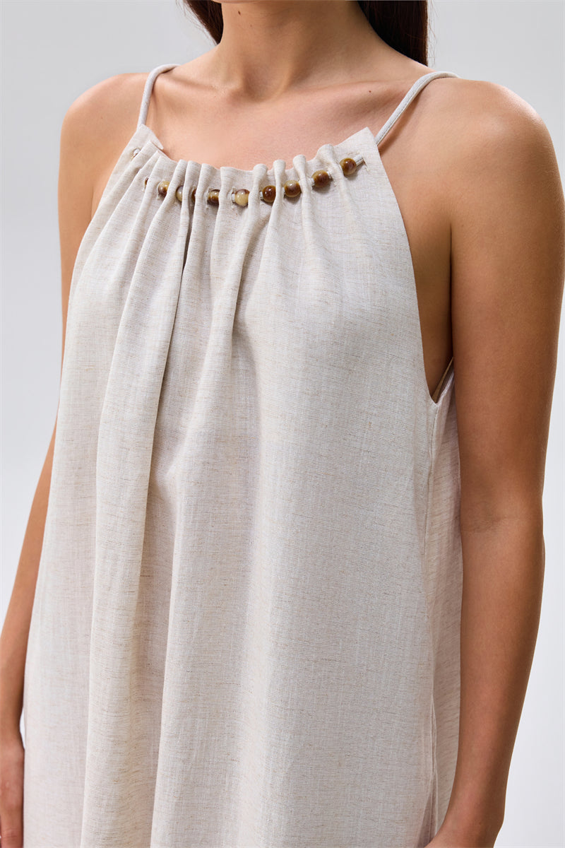 Maxi Dress With Gathered Neckline