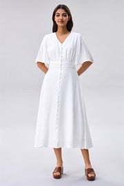 Midi Button Front Dress