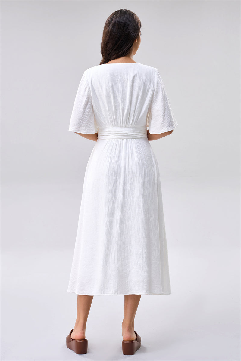 Midi Button Front Dress