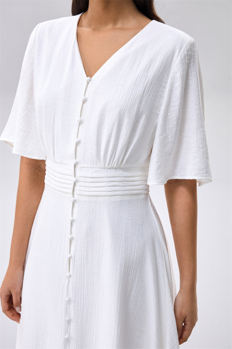 Midi Button Front Dress