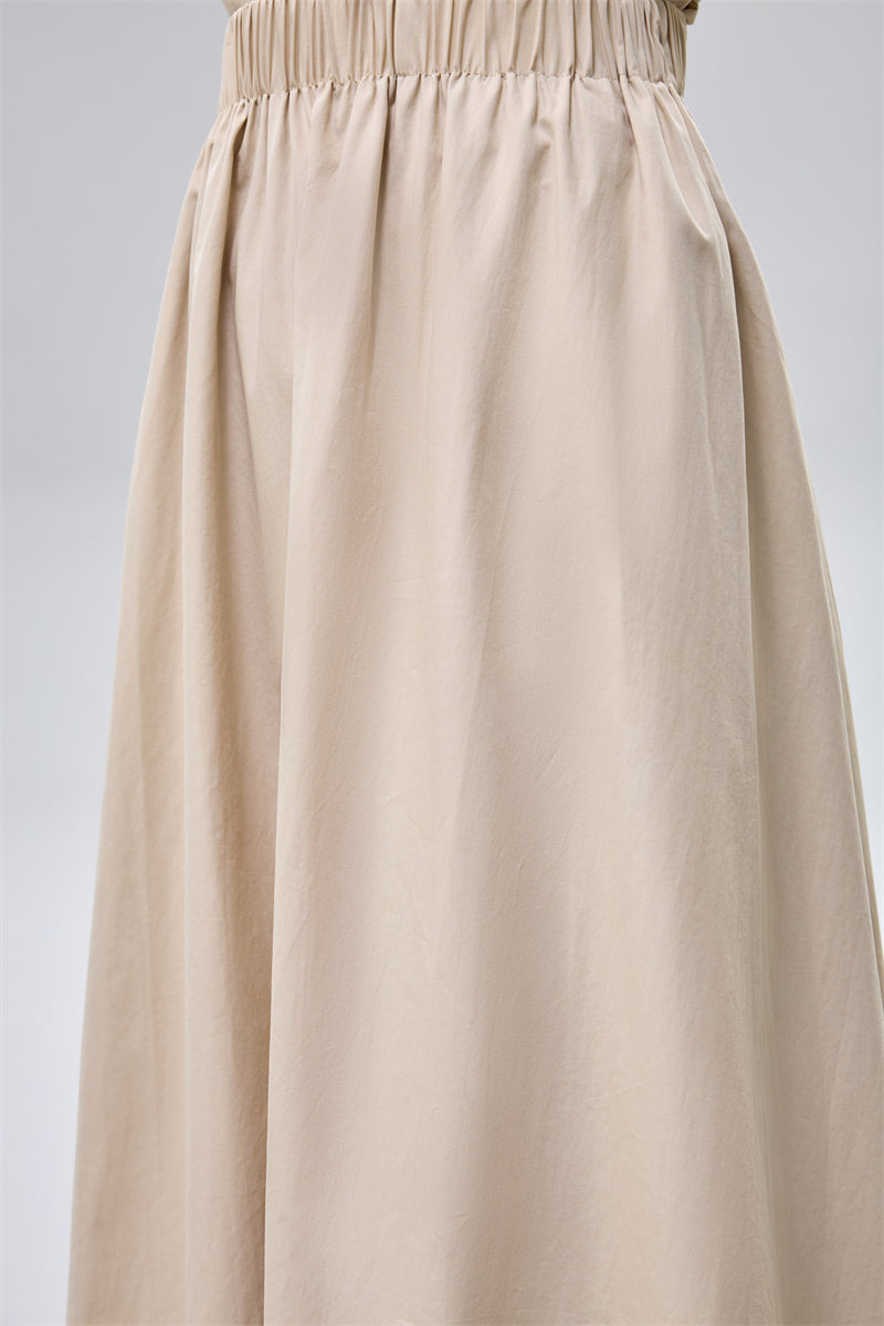 تنورة بخصر مطاطي مرتفع