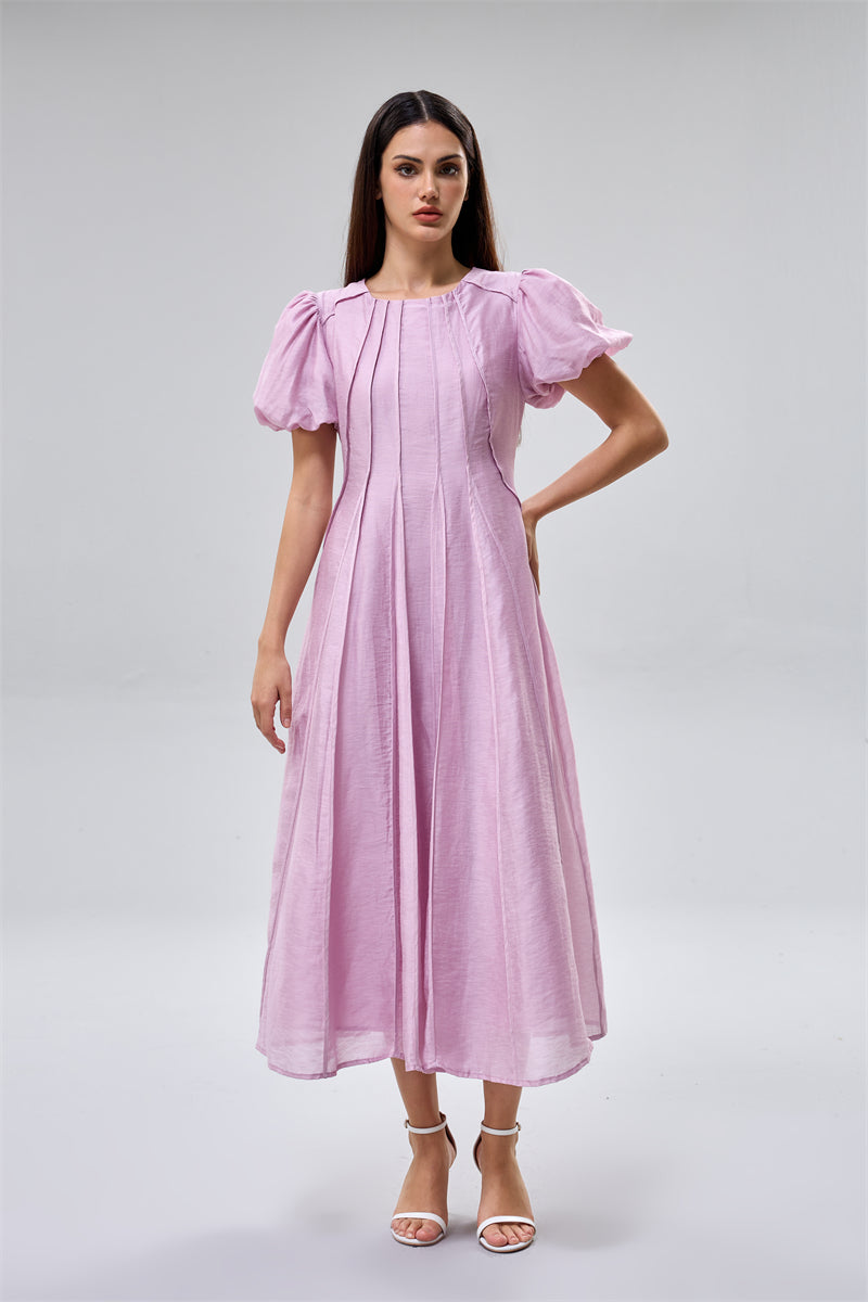 Puff Sleeve Midi Dress