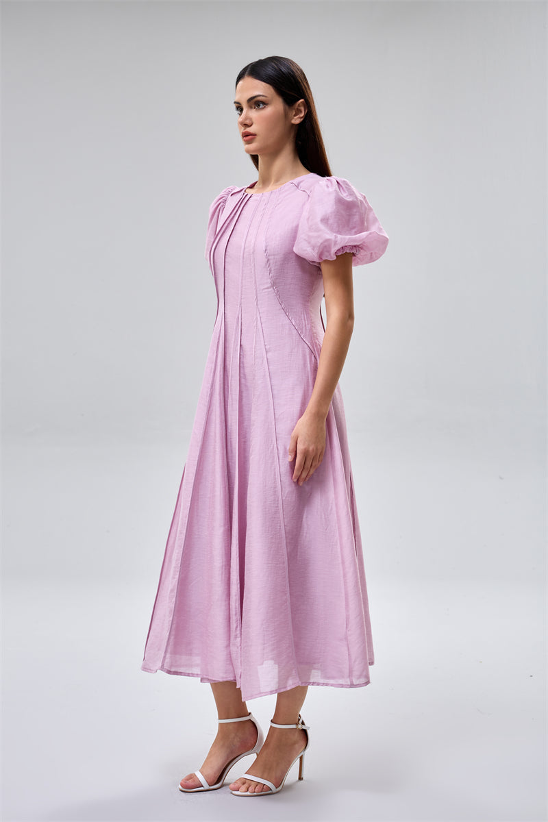 Puff Sleeve Midi Dress