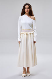 تنورة ماكسي بخصر مطاطي مطرز