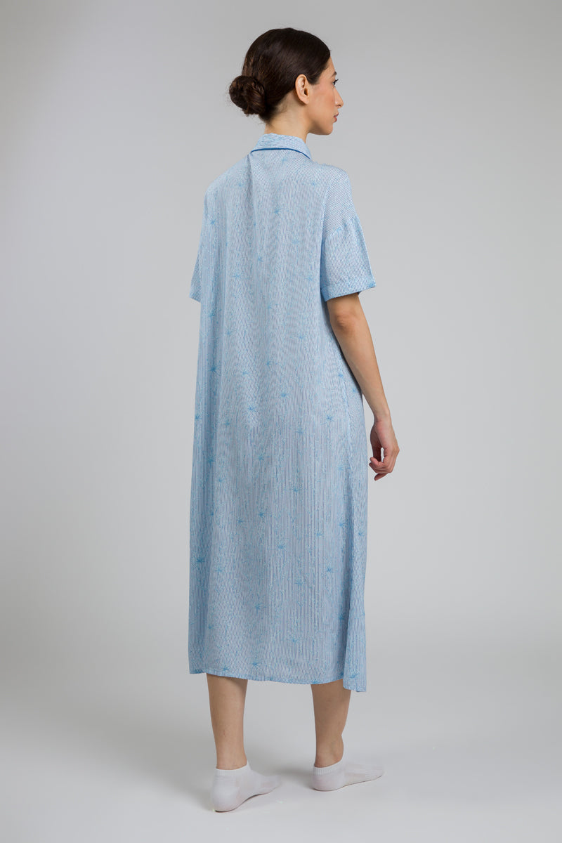 Striped Button Front Nightdress