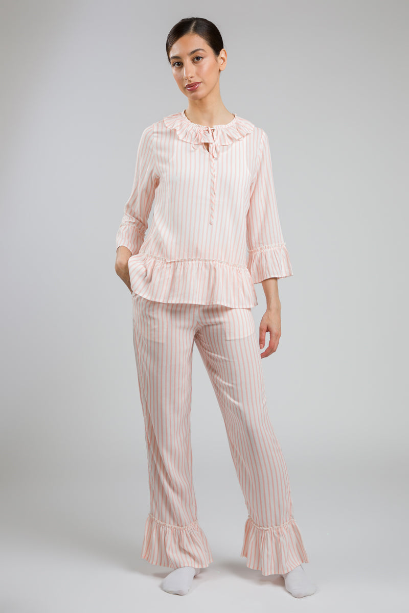 Striped Frill Pyjama Pants