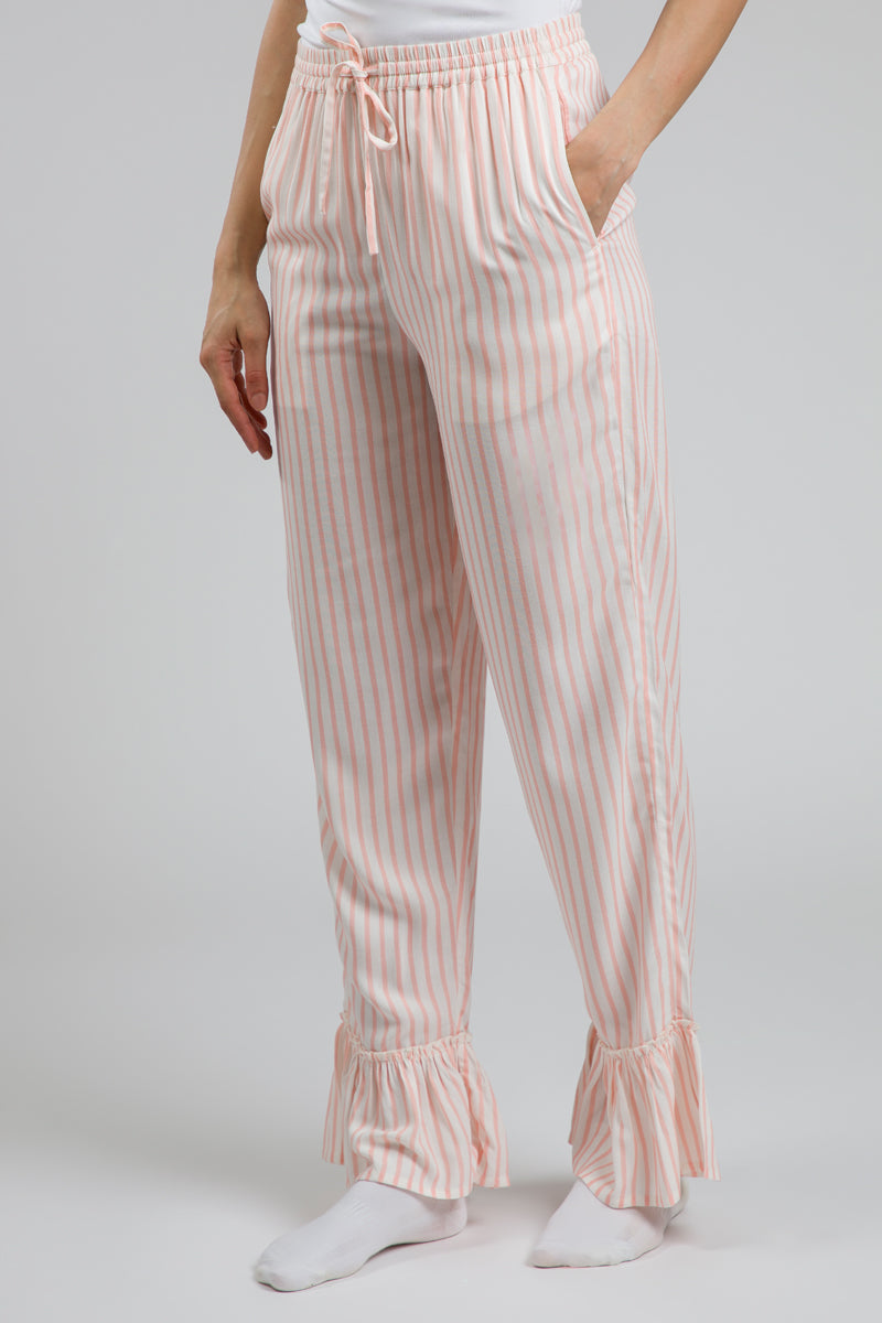 Striped Frill Pyjama Pants