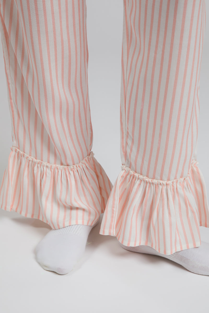 Striped Frill Pyjama Pants
