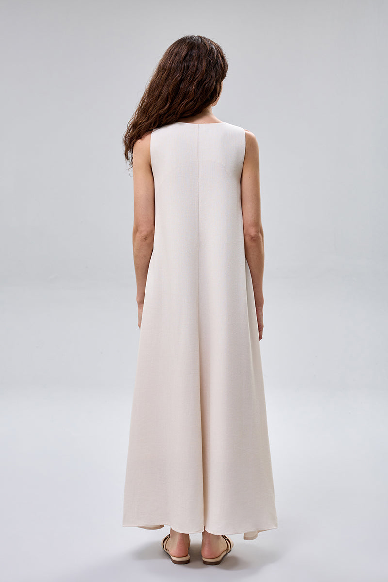 Sleeveless Maxi Dress with Embroiderey