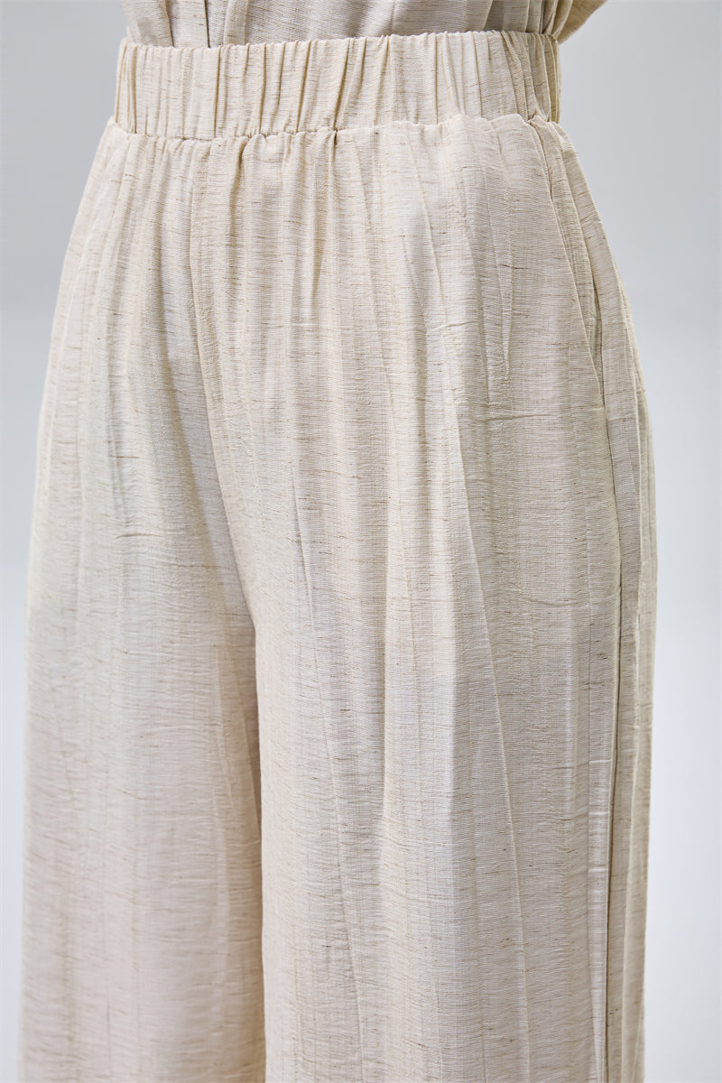 Wide Leg Pants with Elastic Waist