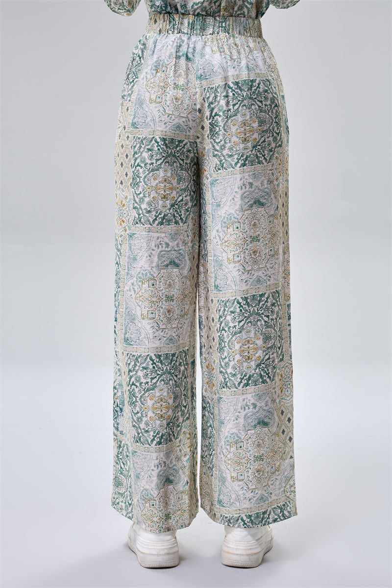 Printed Wide Leg Pants