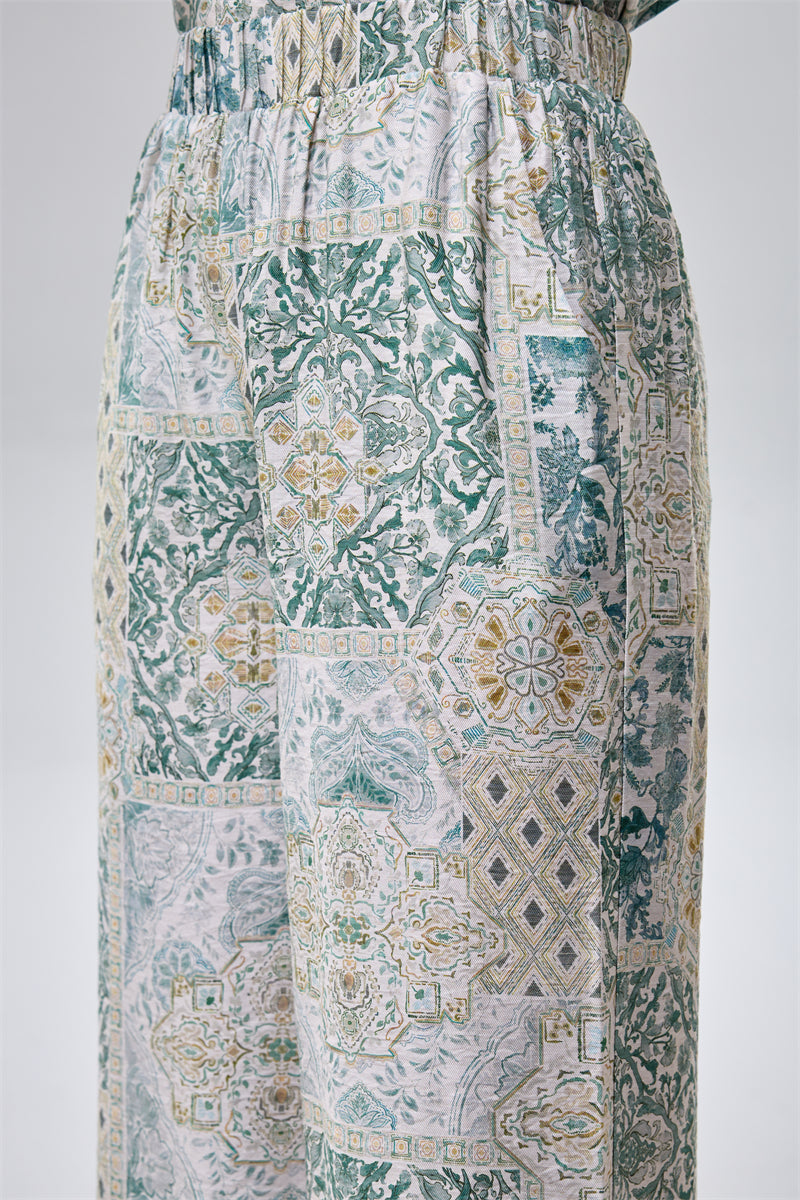 Printed Wide Leg Pants