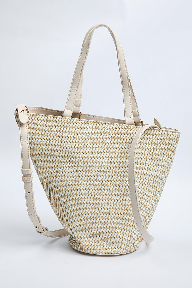 Woven Bucket Tote Bag