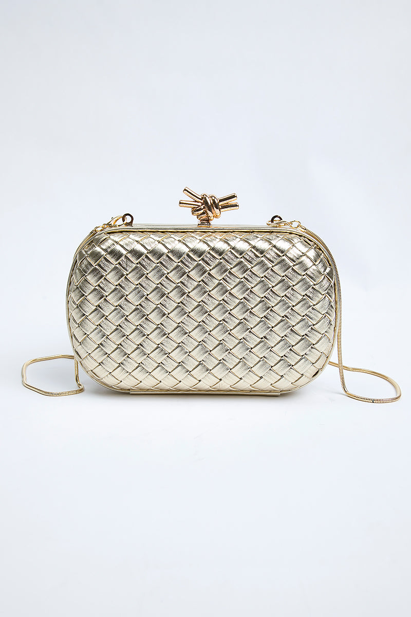 Woven Box Clutch Bag
