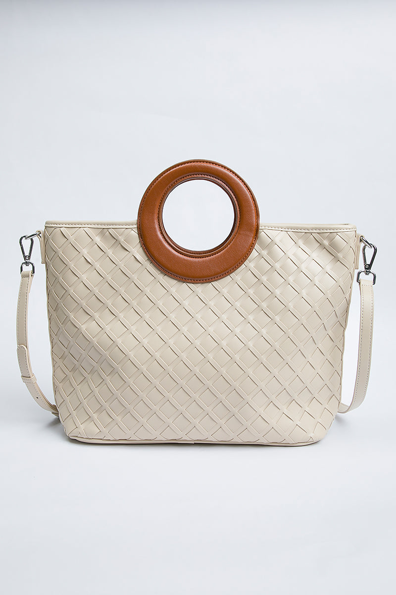 Woven Handle Tote Bag