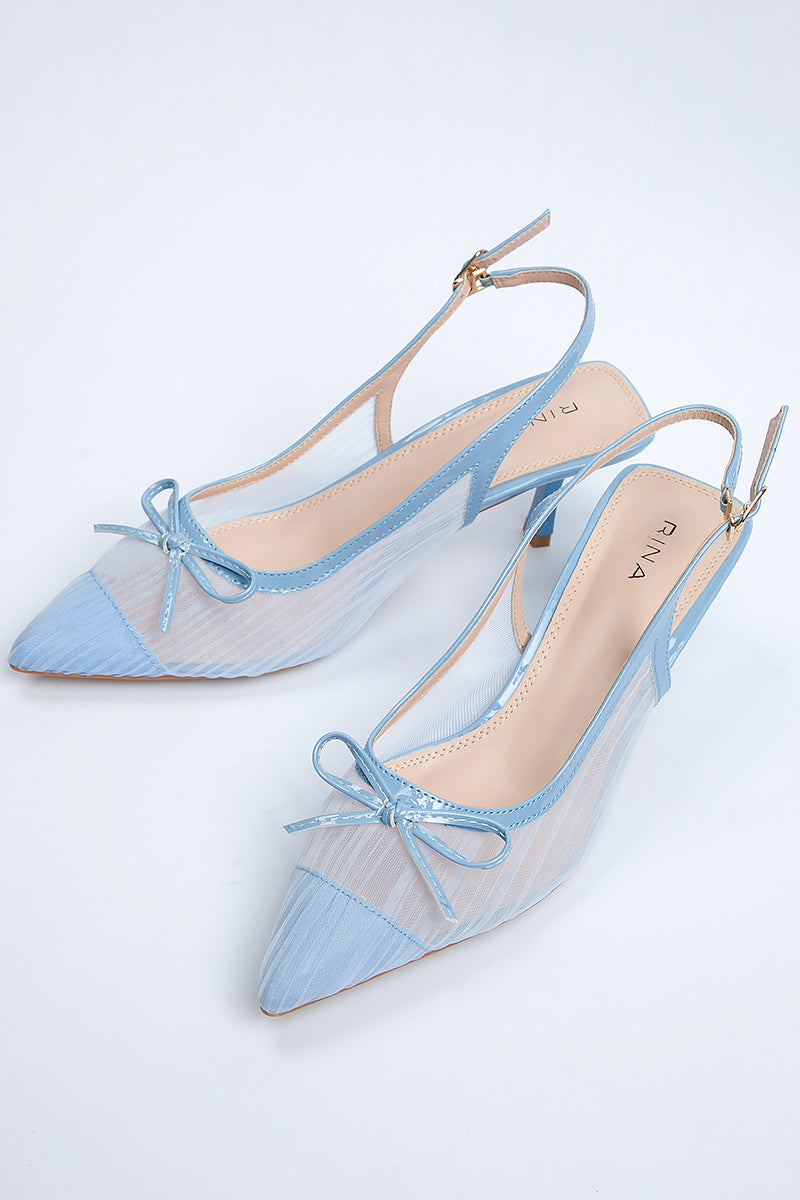 Bow Detail Slingback Heels