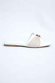 Textured Bow Flat Slides