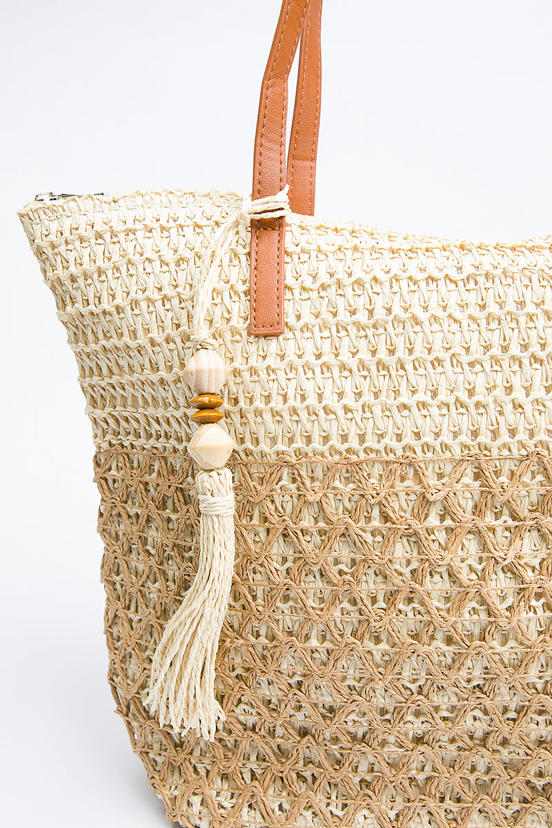 حقيبة منسوجة بشراشب