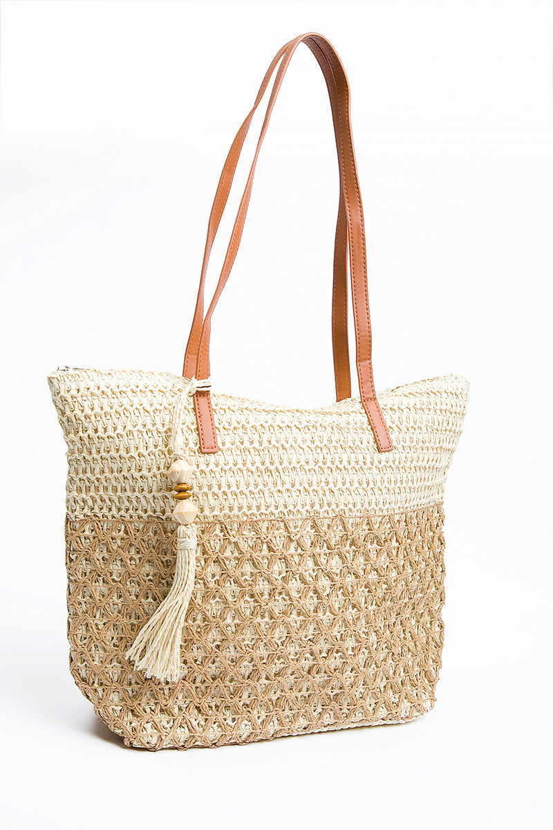 حقيبة منسوجة بشراشب