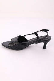 Textured Slingback Heel Sandals