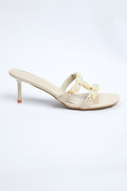 صندل كعب بسيور مزينة