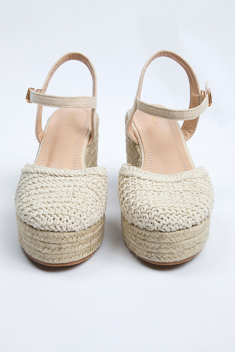 Woven Platform Wedge Heels