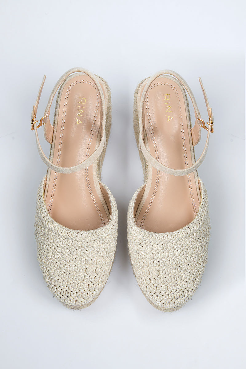 Woven Platform Wedge Heels