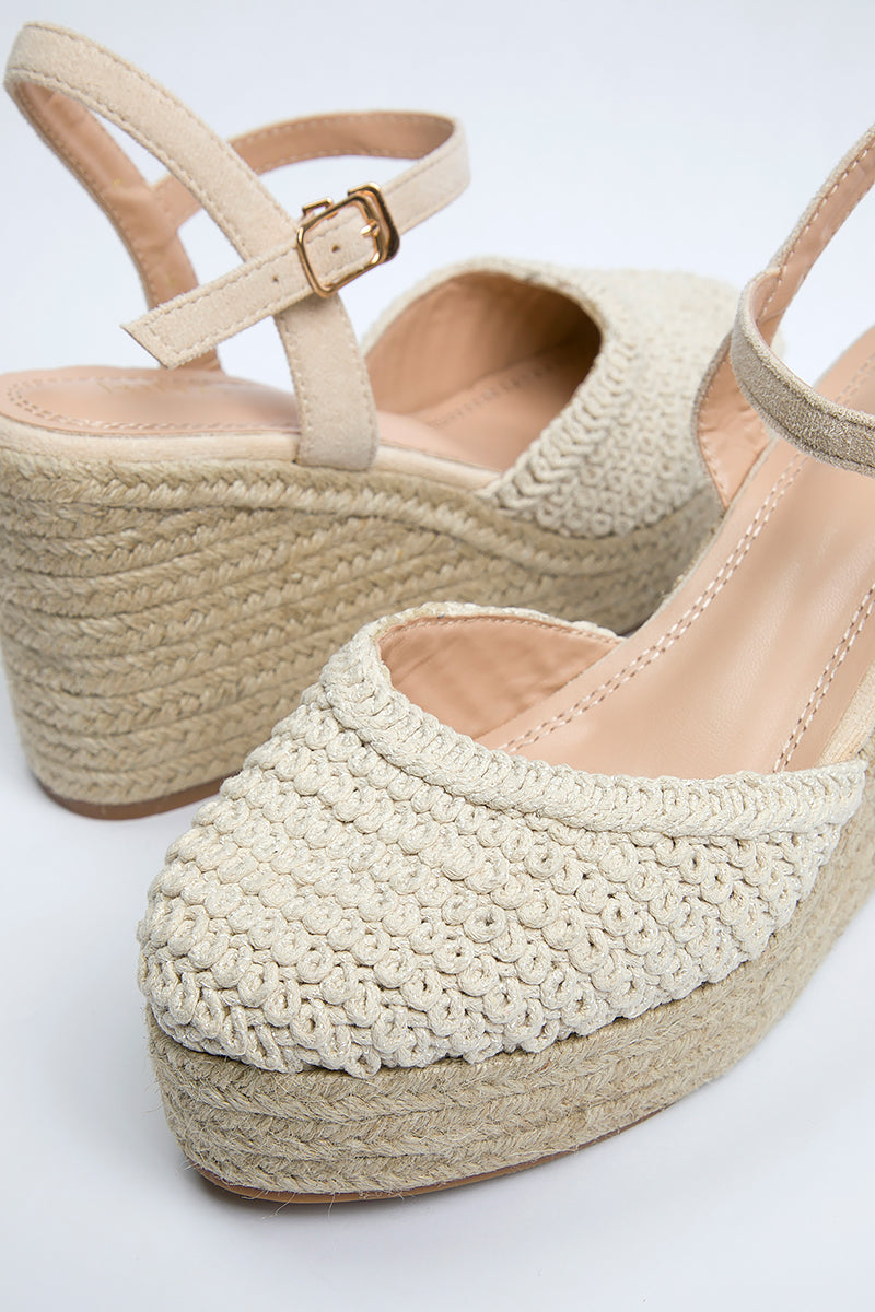 Woven Platform Wedge Heels